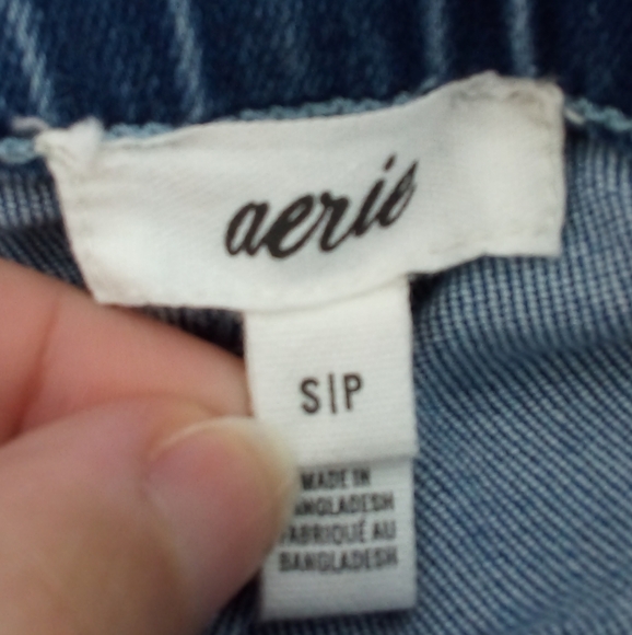 aerie 2022 Cotton Blend Elastic Waist Blue Denim Bootcut Jeans S - Picture 2 of 10